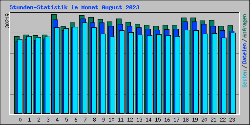 Stunden-Statistik im Monat August 2023